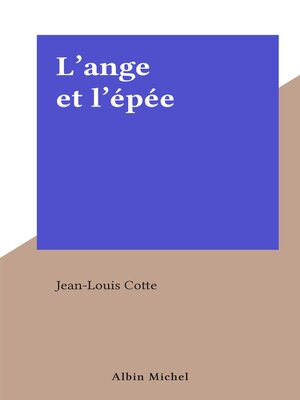 cover image of L'ange et l'épée